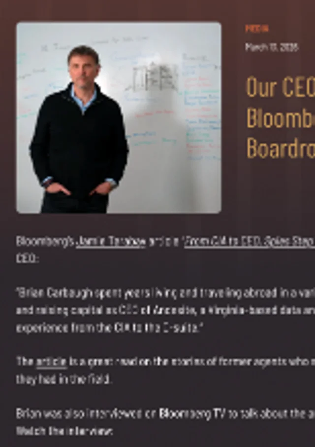 From CIA to Boardroom: CEO Brian Carbaugh on Bloomberg